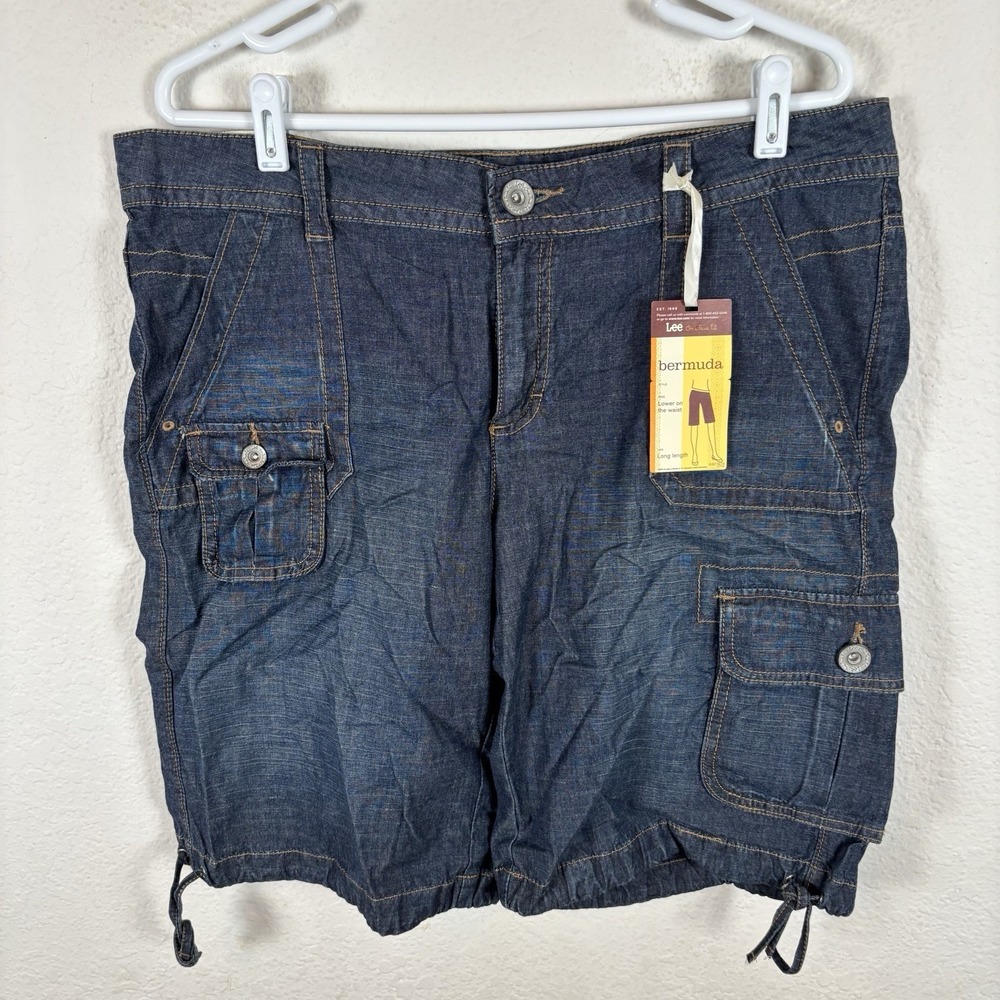 Lee Jean Shorts Blue Denim Womens Size 16M Lower On The Waist New With Tags
